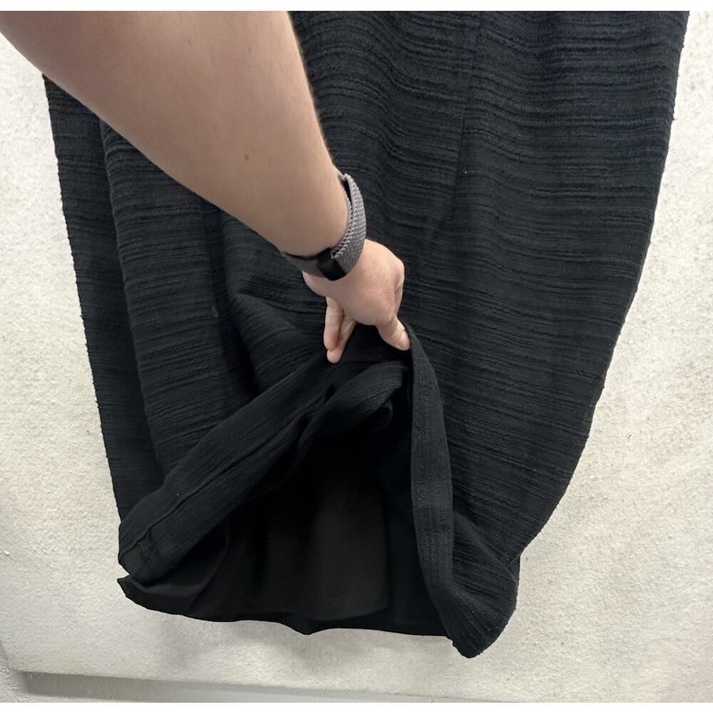 Talbots Black Sheath Sleeveless Dress Plus Size 22 W Black Label Fringe Cotton - Picture 7 of 9